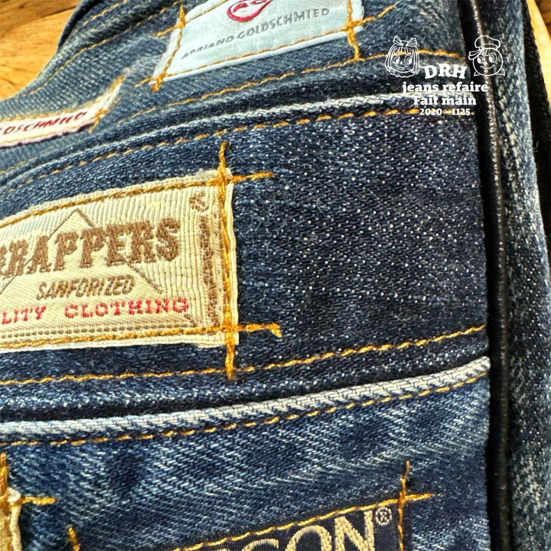 runranです〰️デニムリメイクバッグ 多機能性 Lサイズ