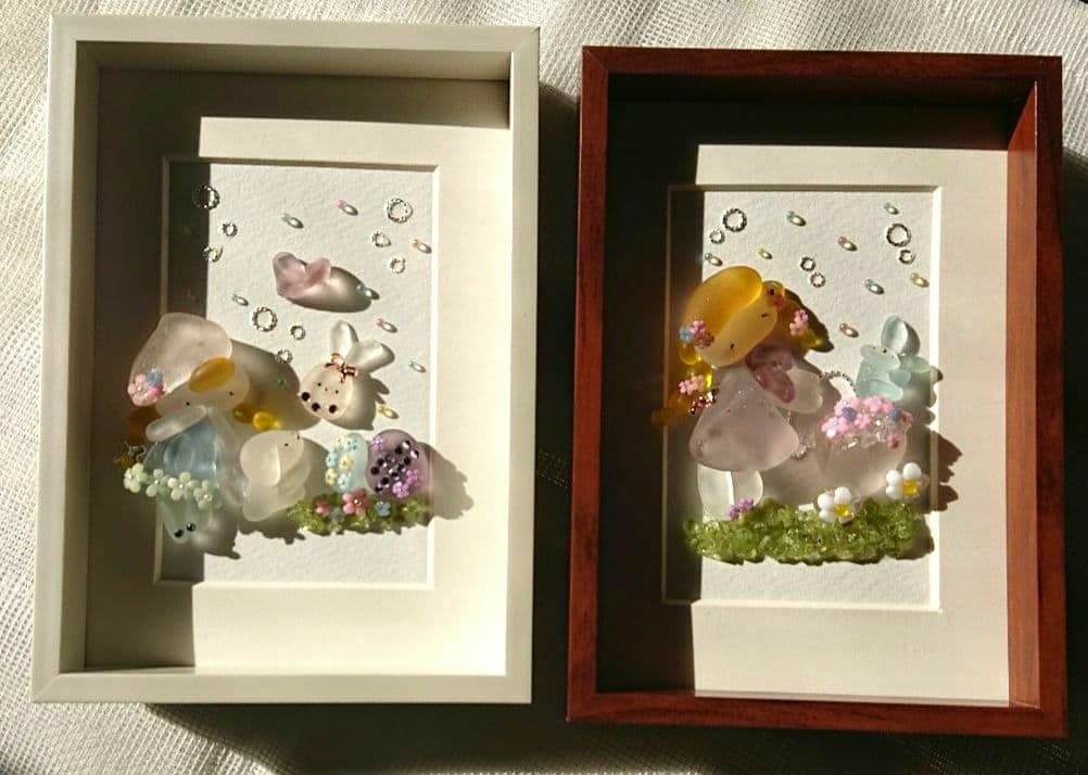 シーグラスアート ほっこりシリーズ ミニフレームセット