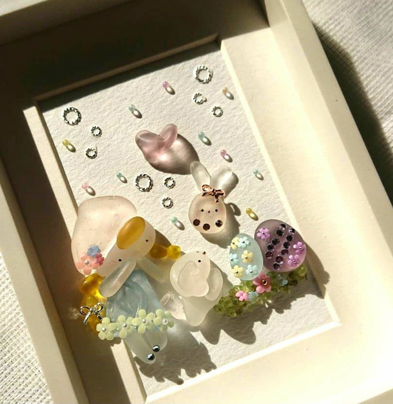 シーグラスアート ほっこりシリーズ ミニフレームセット