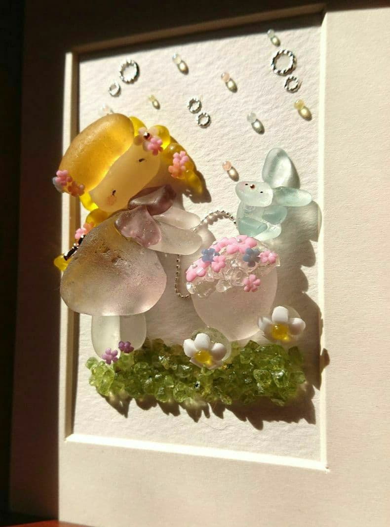 シーグラスアート ほっこりシリーズ ミニフレームセット