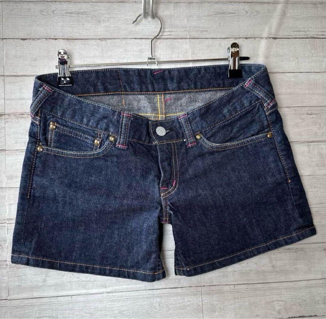 エビス ドナン ショートパンツ 27インチ デニム 濃紺 カモメ