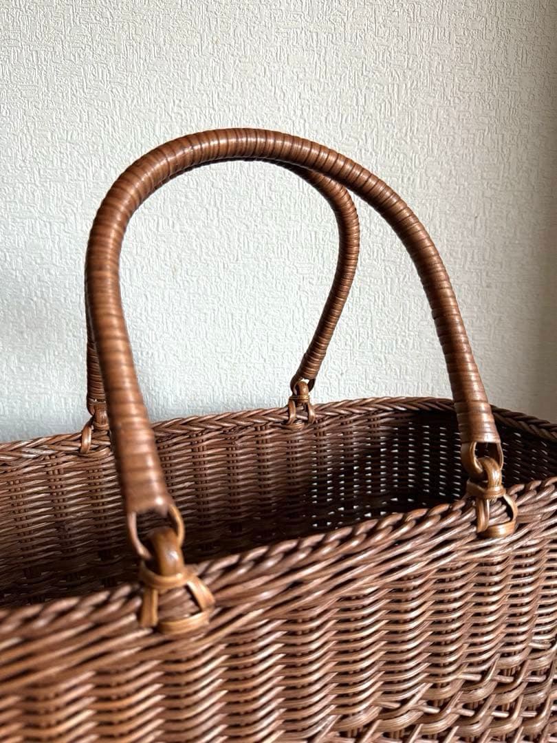 日本製 山形 籐工芸 かごバッグ 籠 バスケット