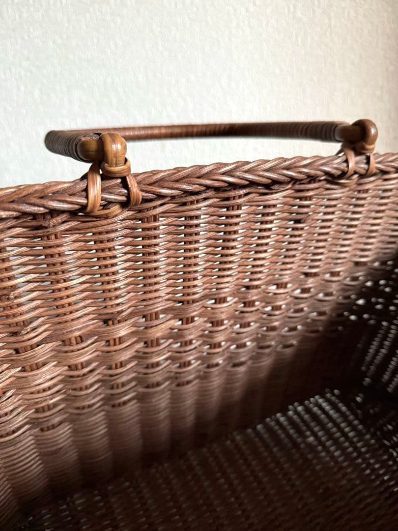 日本製 山形 籐工芸 かごバッグ 籠 バスケット