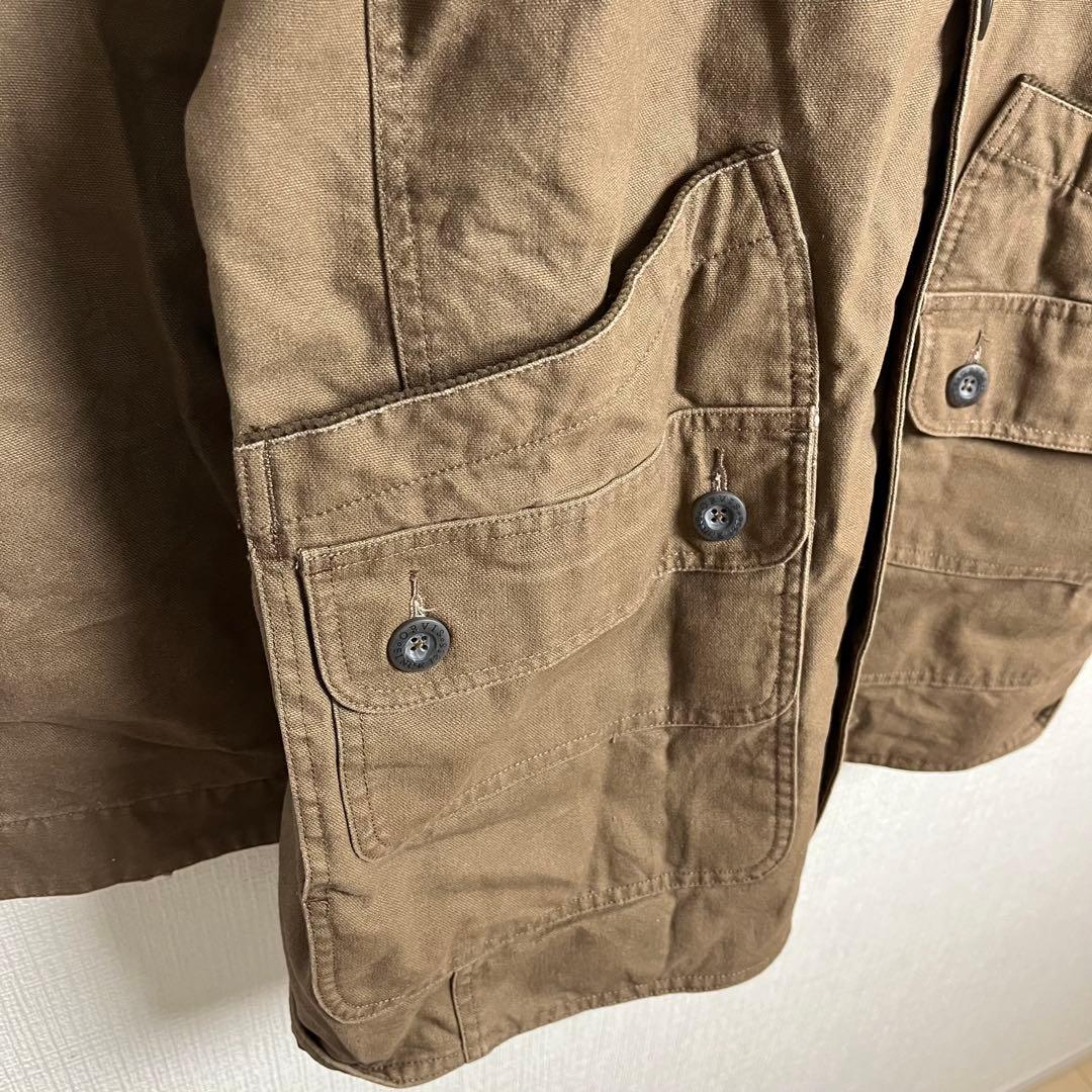 593 ORVISコーデュロイ襟・キルト裏地・多層ポケット・ハンドウォーマー・L