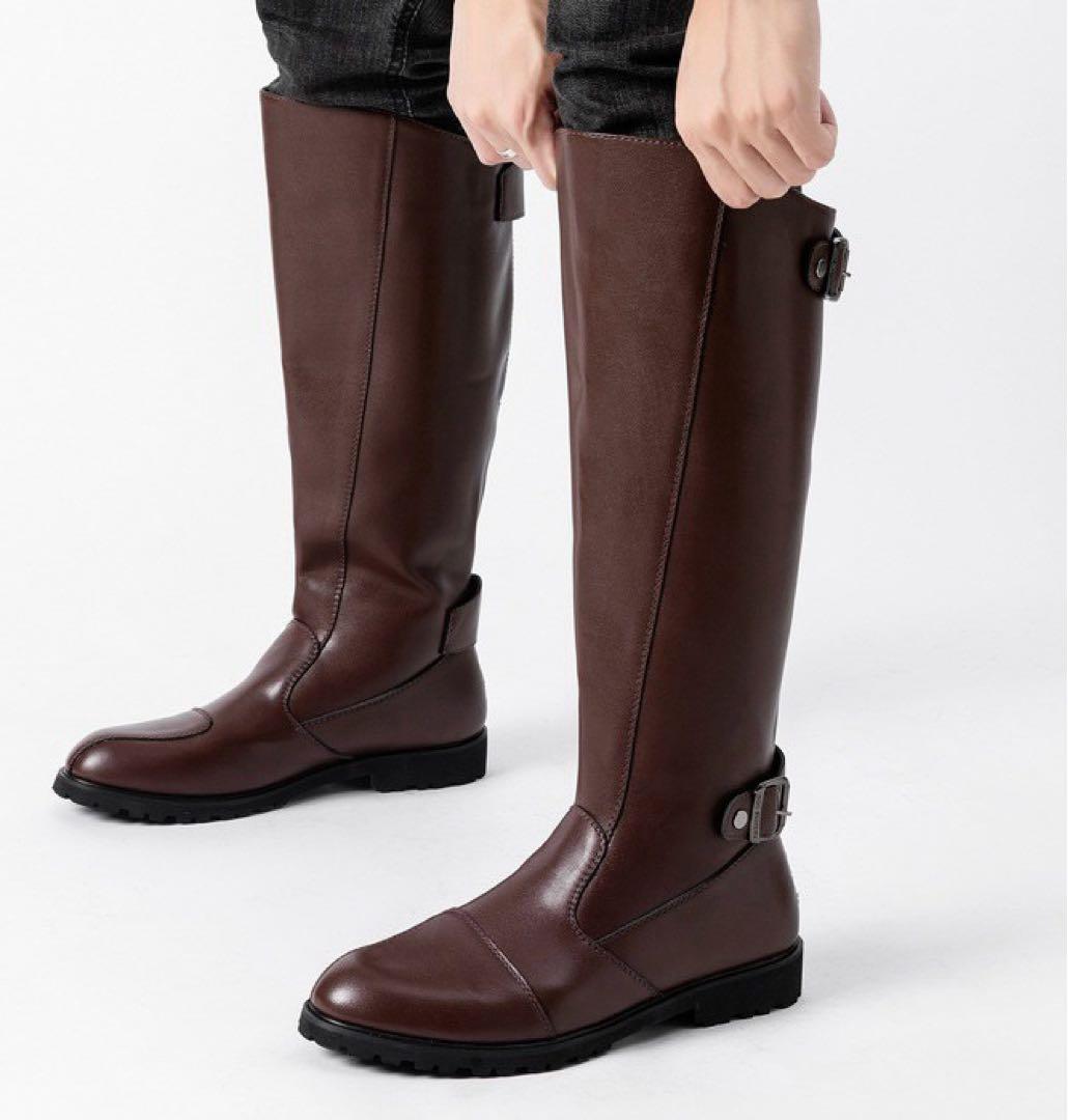 特攻ブーツ 斜めカット ロングブーツ ライダーブーツ ツーリング