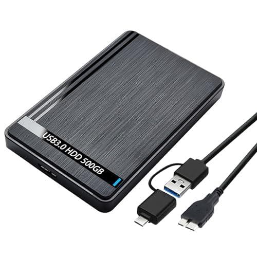 BIGBIGER 500G USB3.0 Type C HDD 2in1外付けm