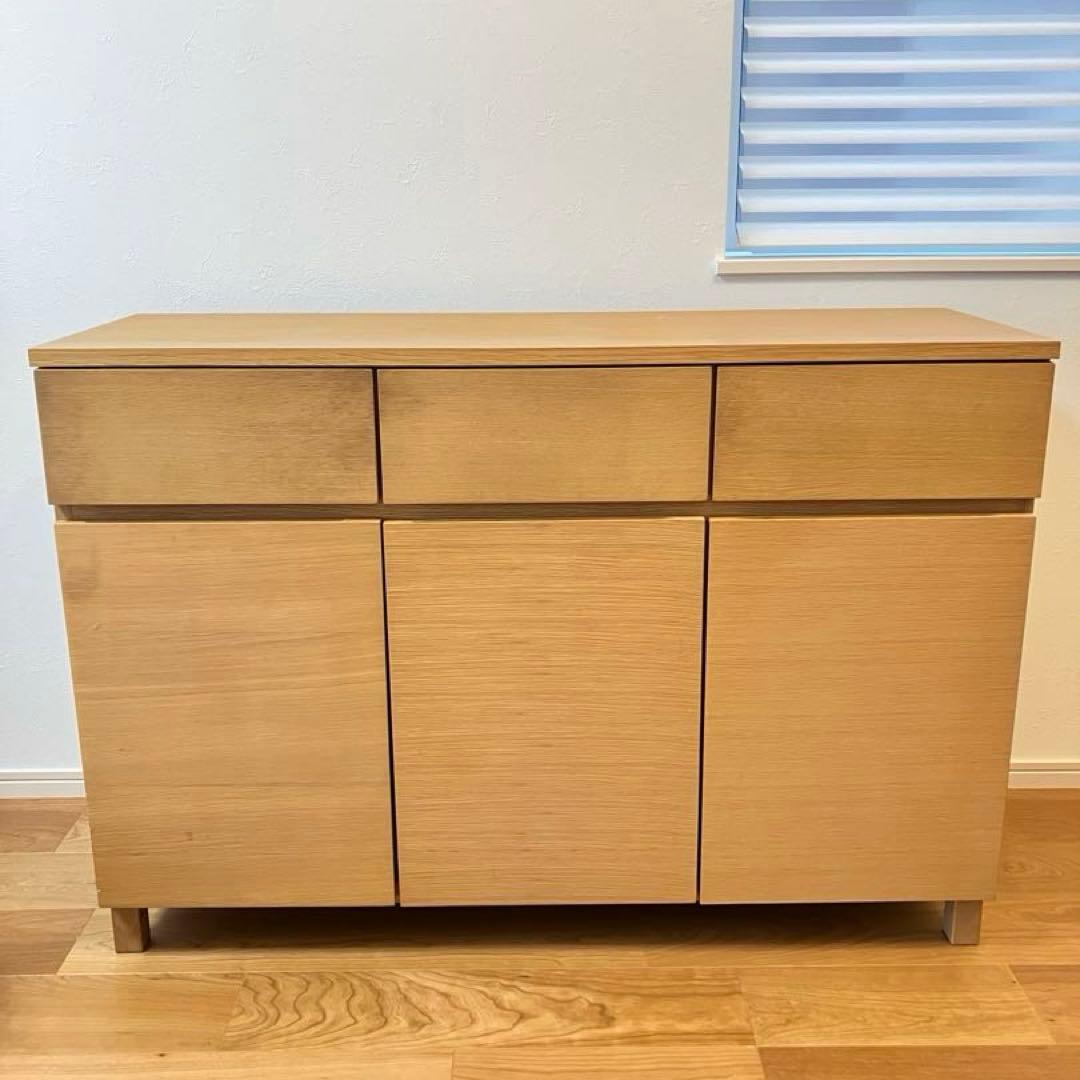【おの】無印良品　オーク材キャビネット大 木製扉