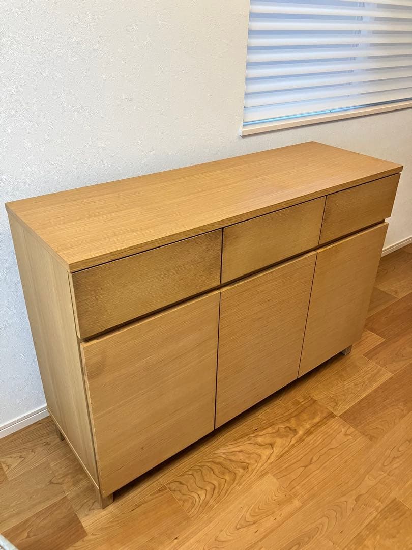 【おの】無印良品　オーク材キャビネット大 木製扉
