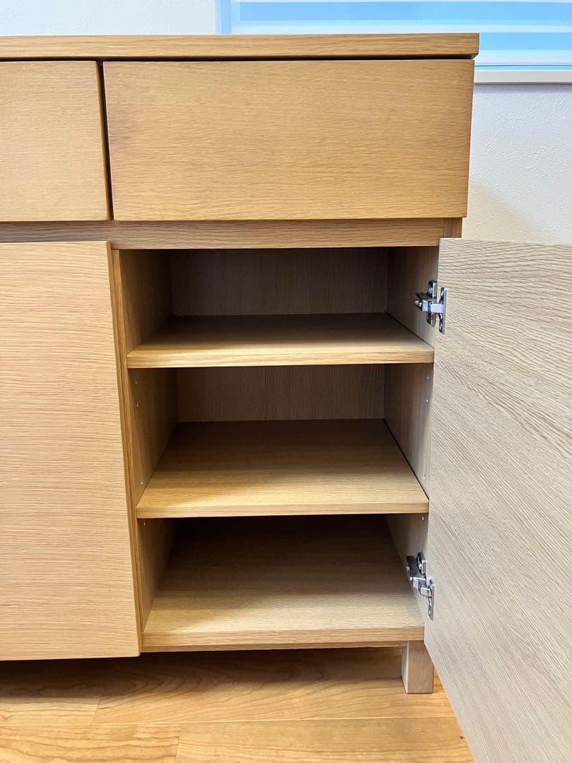 【おの】無印良品　オーク材キャビネット大 木製扉