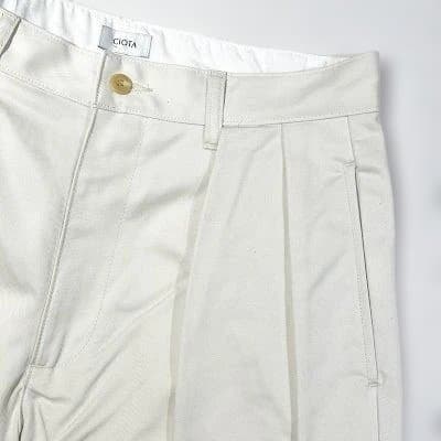 【新品未使用品】CIOTA 2Tuck Chino Cloth Pants 白