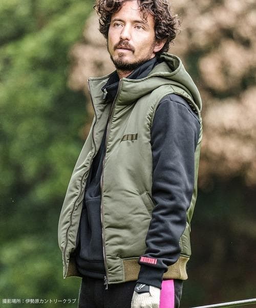 トップス folkod High Neck Hooded MA-1 Type Vest