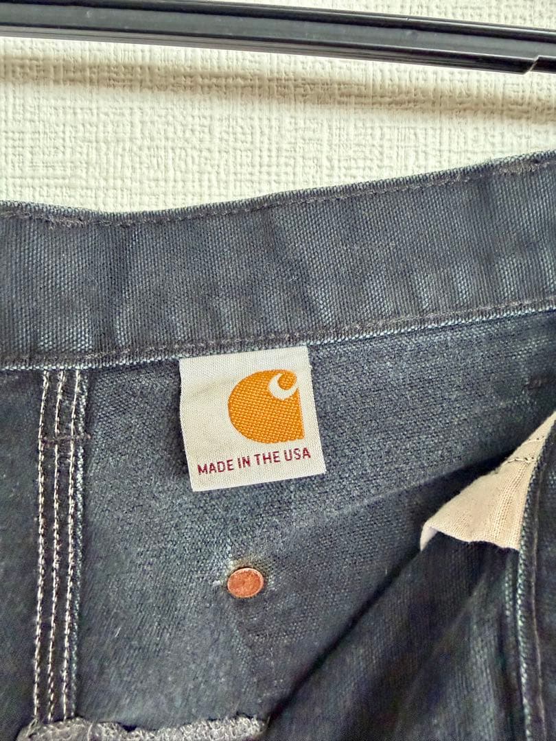 超スペシャル 34X32 W34 カーハート ダブルニー パンツ ブラック 黒