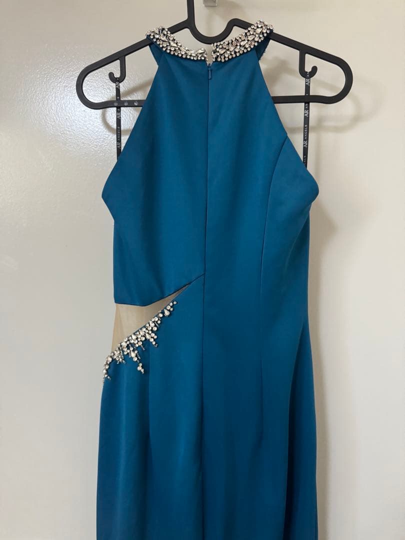 angelR エンジェルアール　青　紺　ロングドレス　スリット　M