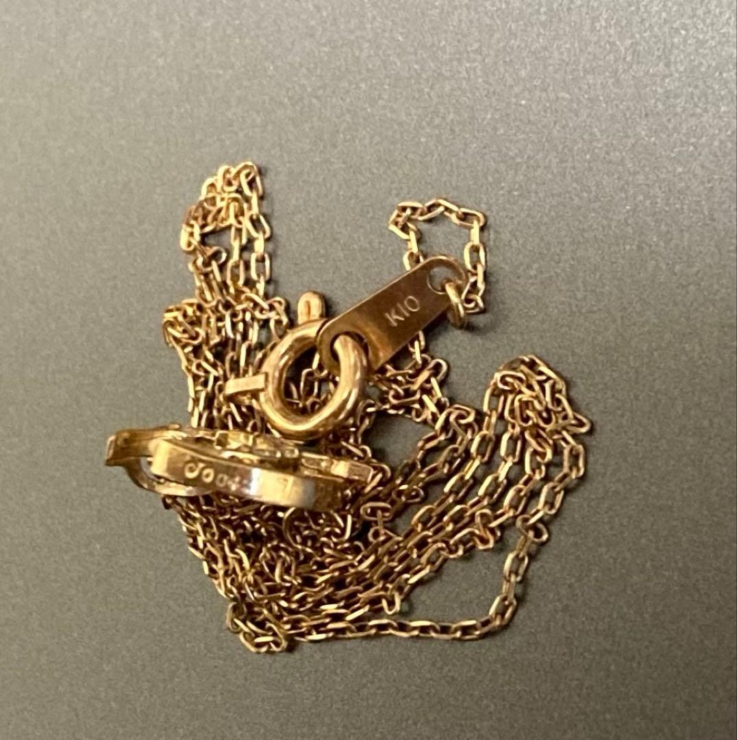 10k ダイヤモンドネックレス　三日月