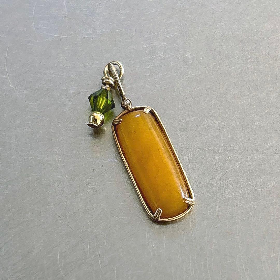 Ageteアガット金琥珀ストーンチャーム