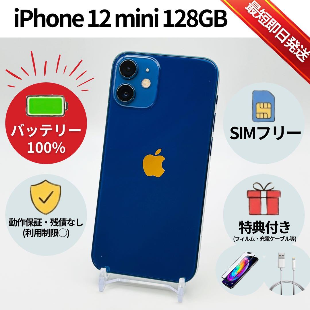 美品✨iPhone 12 mini 128GB ブルー SIMフリー 動作確認済