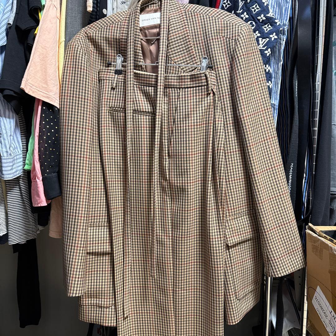 G-DRAGON着用　DRIES VAN NOTEN チェック柄セットアップ