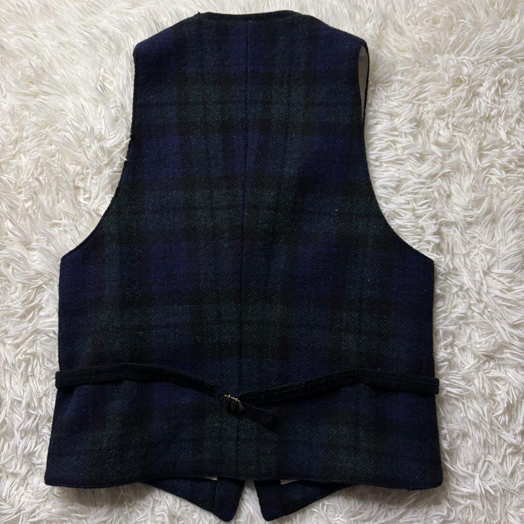 BEAMS+ ハリスツイード ベスト ブラックウォッチチェック ジレ カジュアル