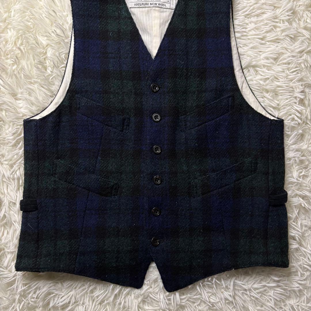 BEAMS+ ハリスツイード ベスト ブラックウォッチチェック ジレ カジュアル