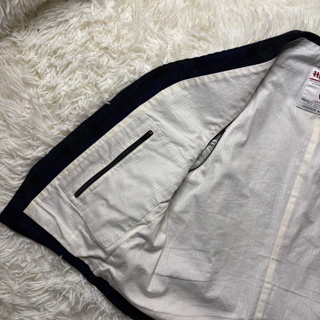 BEAMS+ ハリスツイード ベスト ブラックウォッチチェック ジレ カジュアル