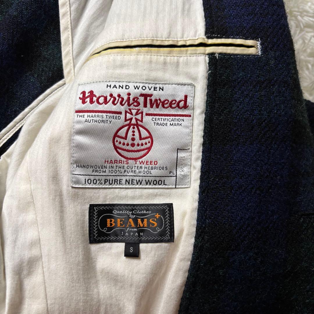 BEAMS+ ハリスツイード ベスト ブラックウォッチチェック ジレ カジュアル