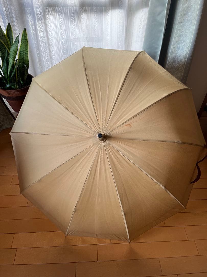 男女兼用 GHURKA グルカ 長傘日傘 ベージュ 大型
