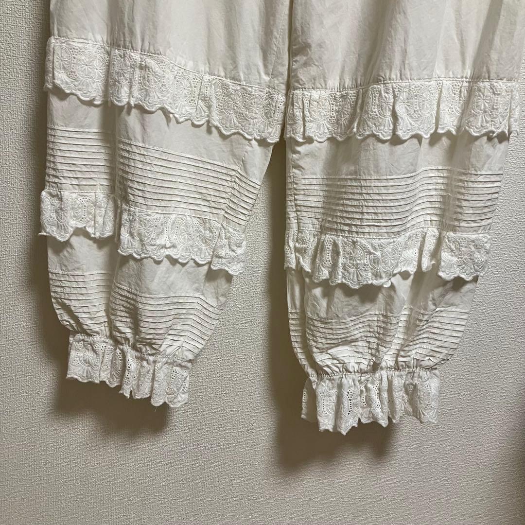 Dot & Stripes ブロードレースピンタックフリルパンツ