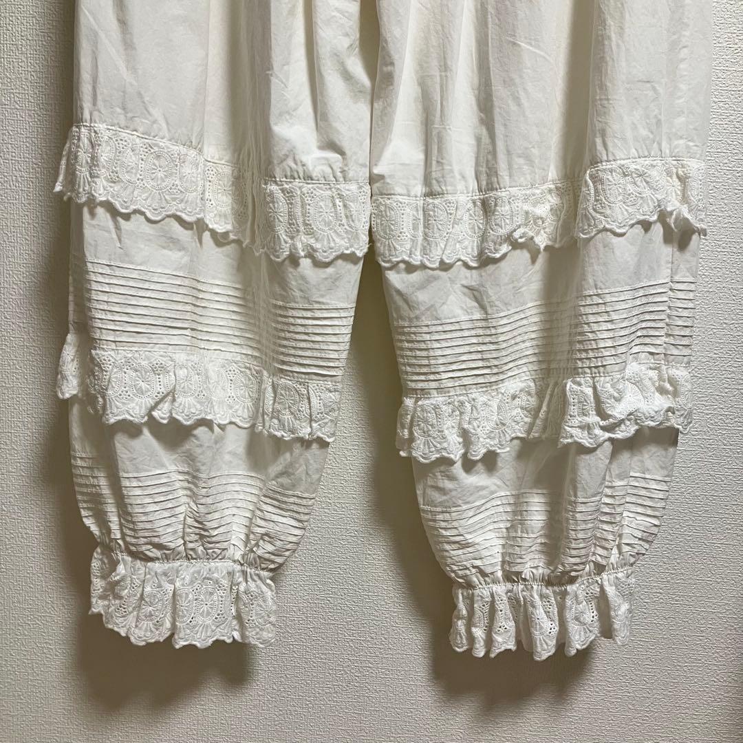 Dot & Stripes ブロードレースピンタックフリルパンツ