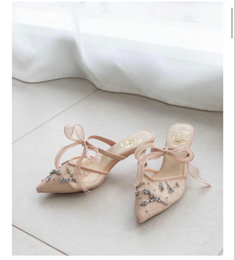 ランダ　RANDA ビーズ　2way ミュール　L ピンク　20th 20周年