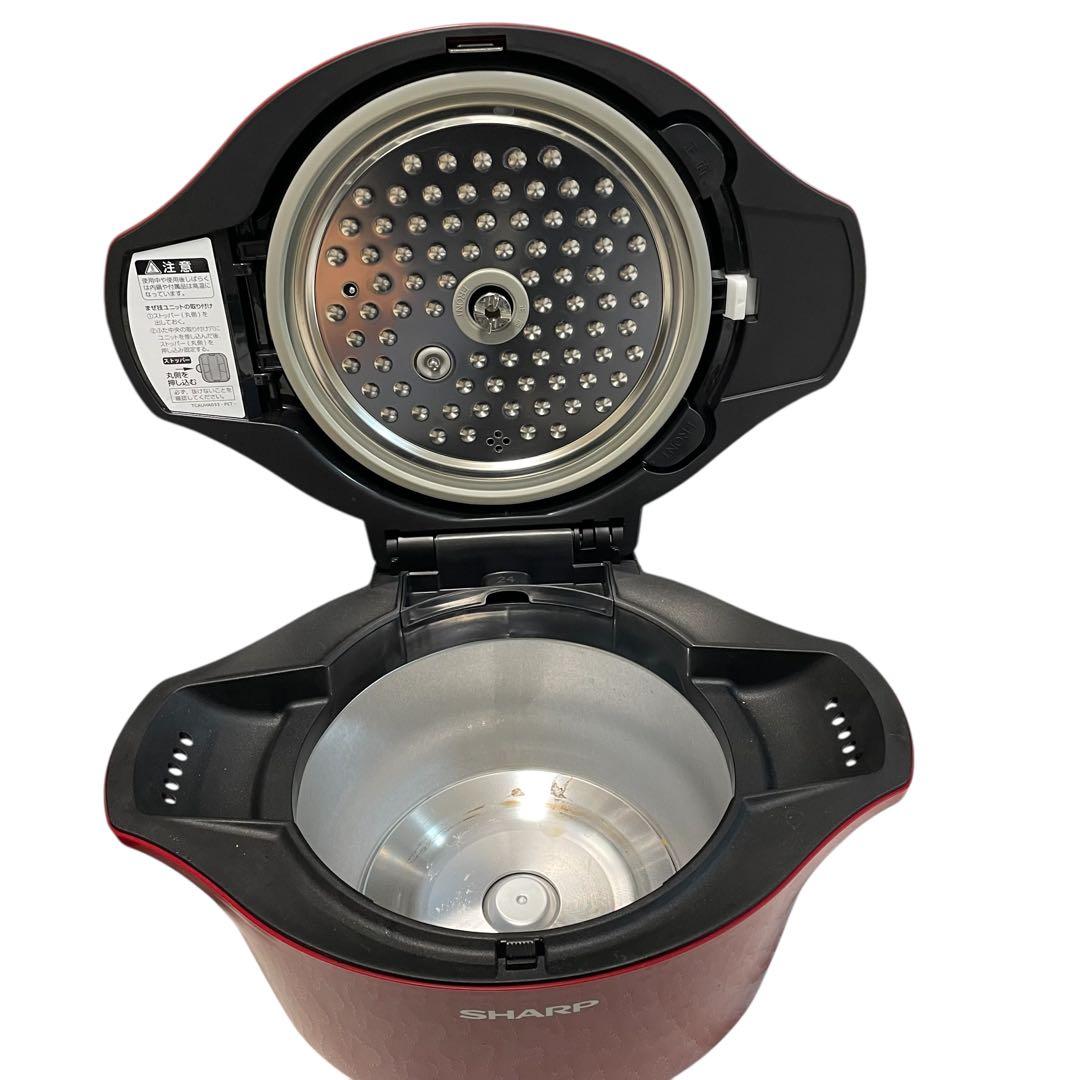 【美品】シャープ ヘルシオ ホットクック KN-HW24C-R レッド 2.4L