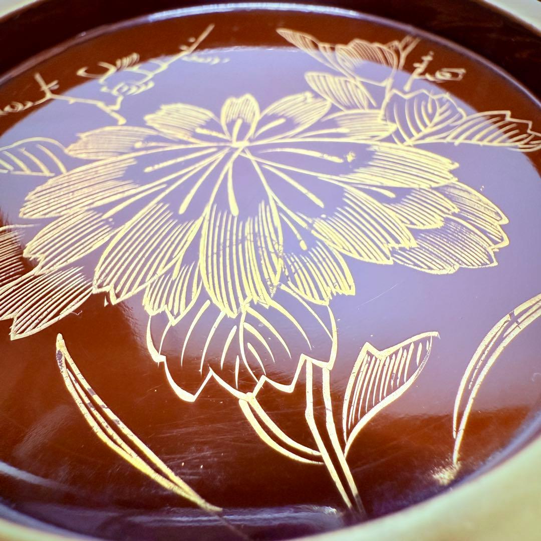 漆器　輪島塗　沈金　金蒔絵　木製　茶懐石膳　椀5客　骨董