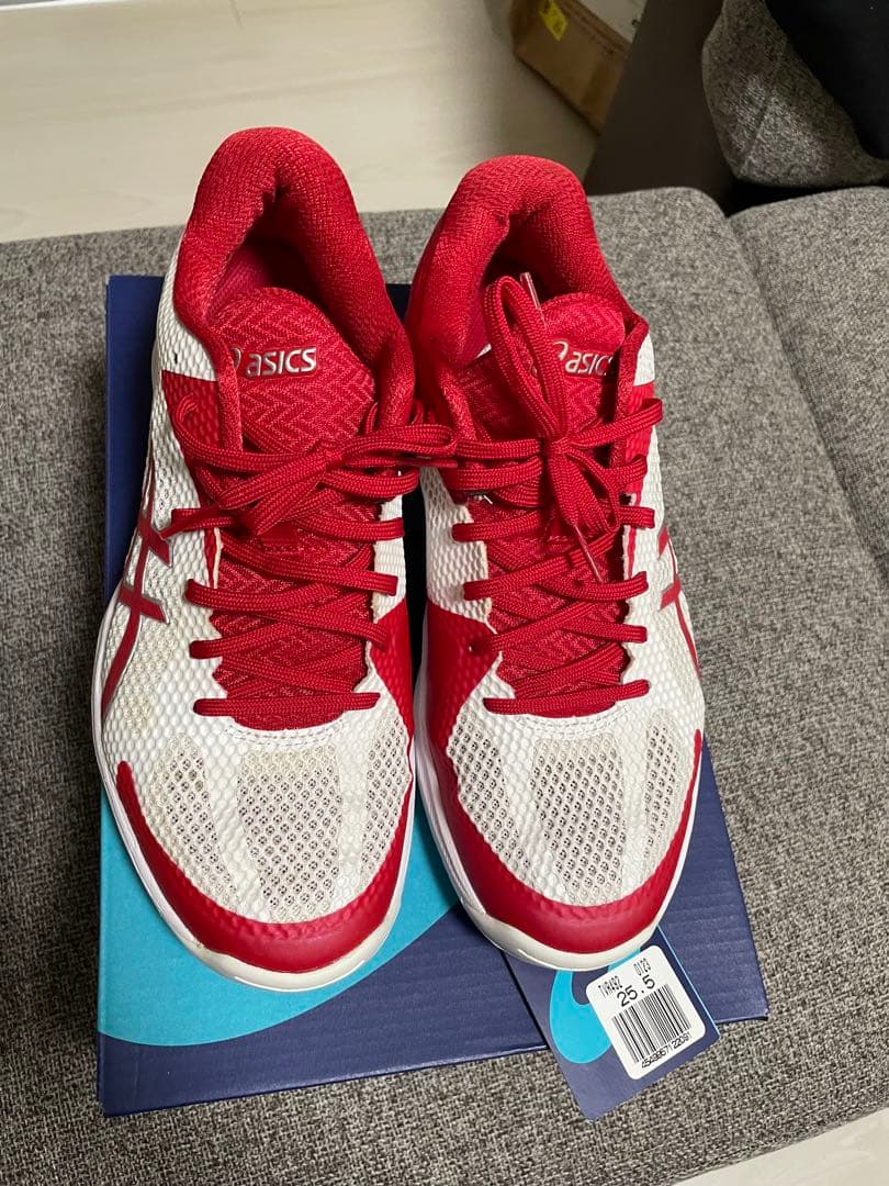ASICS バレーボールシューズ 25.5cm レッド/ホワイト V-SWIFT