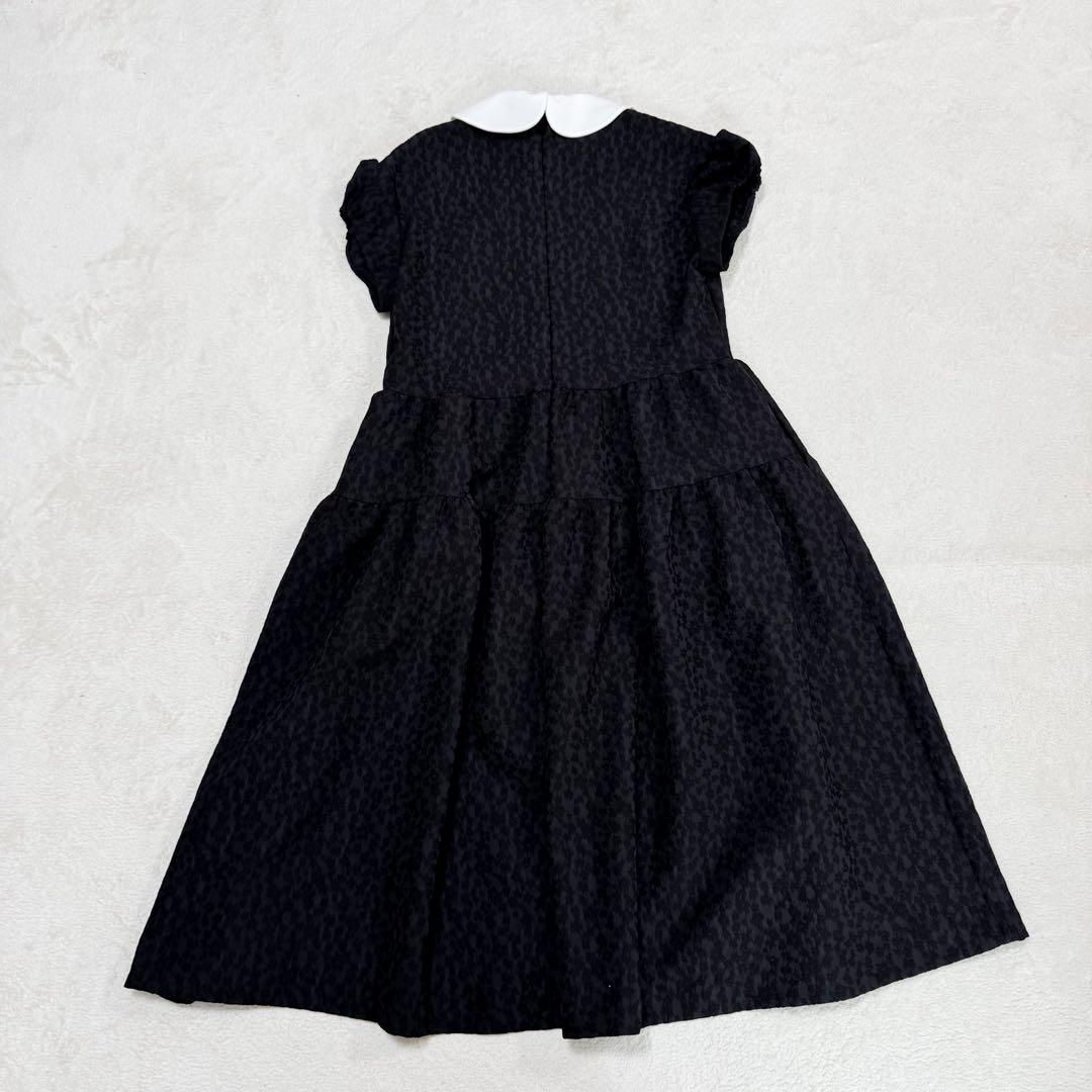 極美品 アンミヌ ミニラウンド ジャガード ドレス ティアード ワンピース F