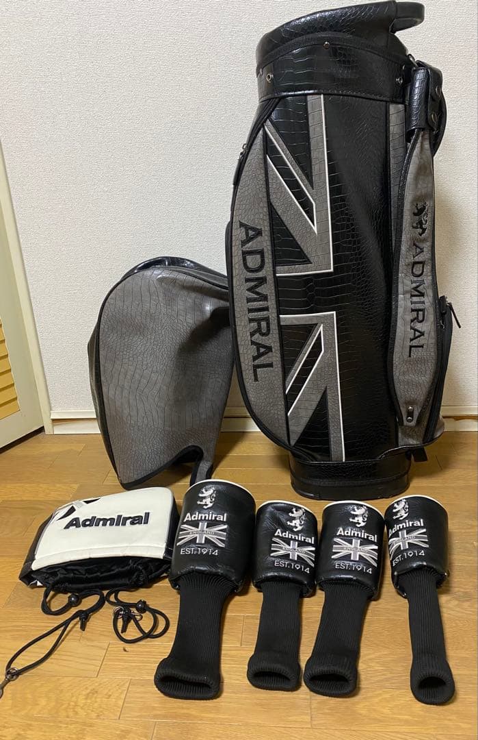 ※激レアワニ柄デザイン※お得セット　Admiral ゴルフバッグ キャディバッグ