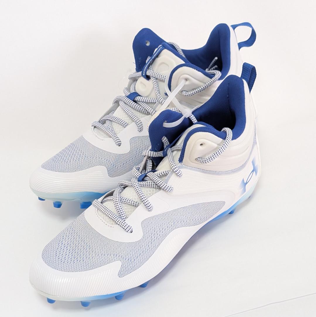 アンダーアーマー アメフトスパイク ハイカット ホワイトブルー 28.5㎝