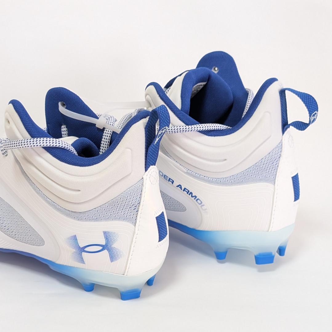 アンダーアーマー アメフトスパイク ハイカット ホワイトブルー 28.5㎝