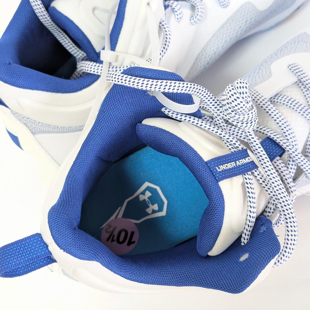 アンダーアーマー アメフトスパイク ハイカット ホワイトブルー 28.5㎝