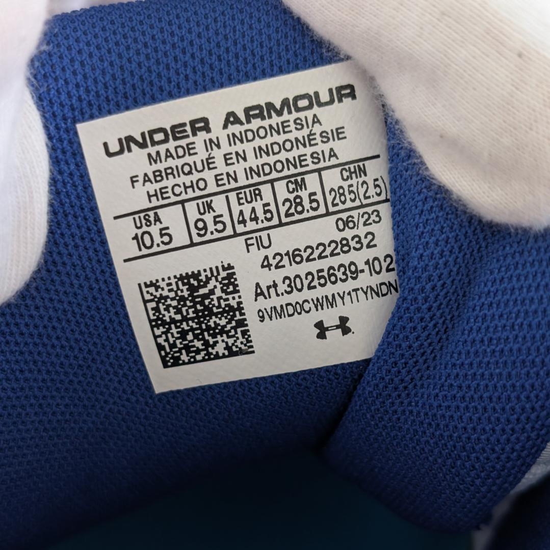 アンダーアーマー アメフトスパイク ハイカット ホワイトブルー 28.5㎝