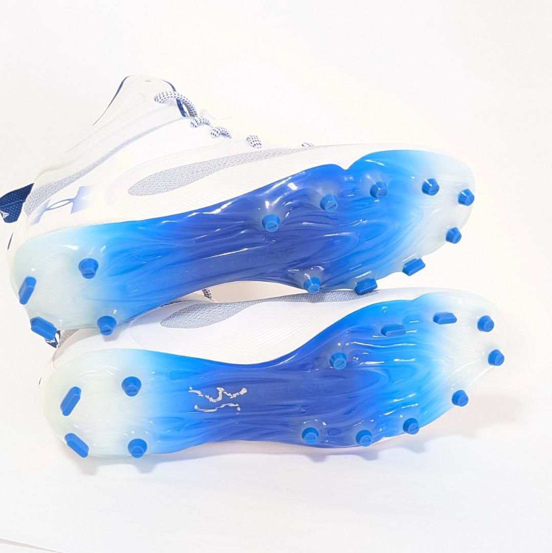 アンダーアーマー アメフトスパイク ハイカット ホワイトブルー 28.5㎝