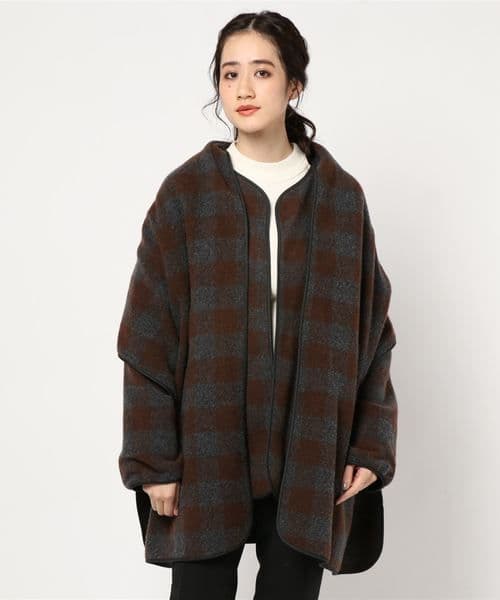 unfil　アンフィル　3WAYウールモッサジャケット　ブラウン