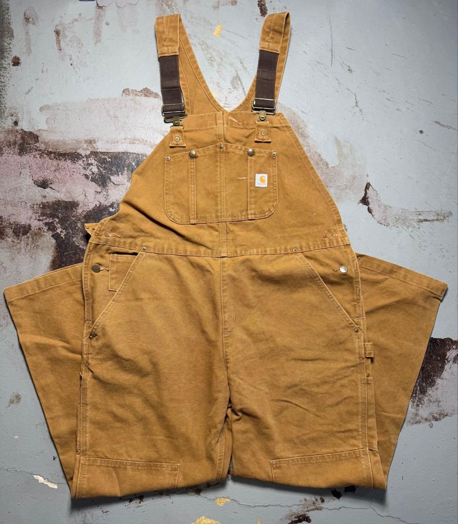 状態◎Carhartt オーバーオール ツナギ メキシコ製 ダッグ地 ダブルニー