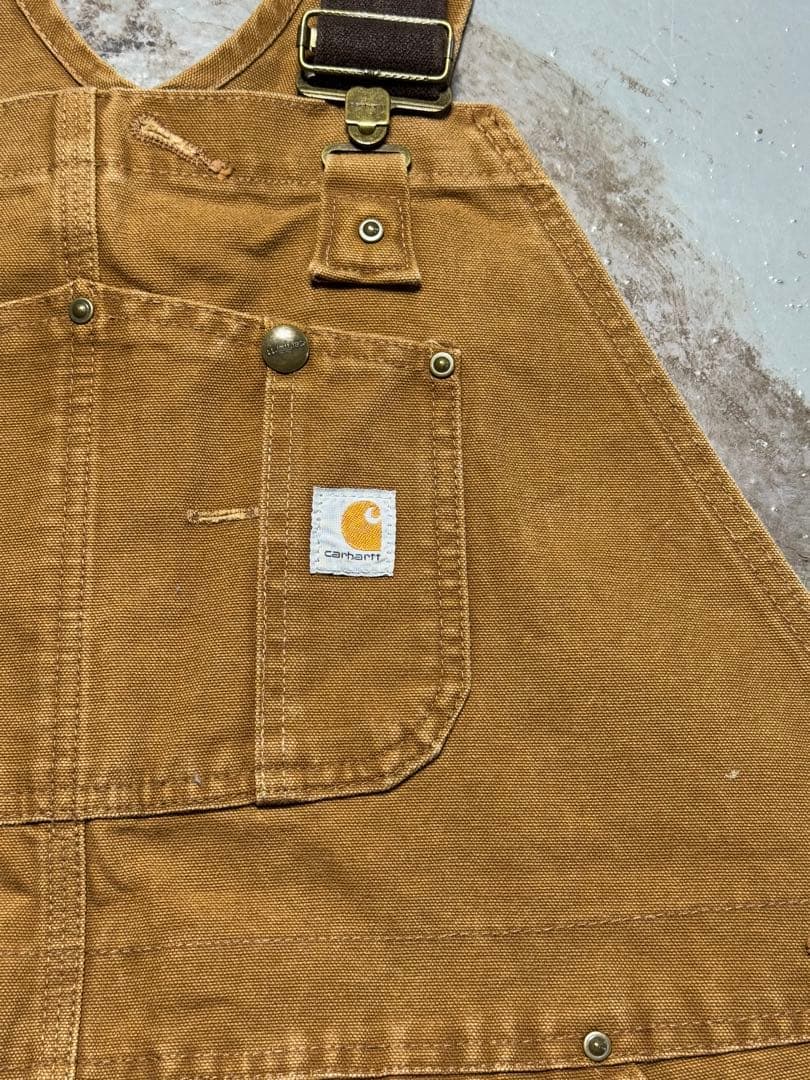 状態◎Carhartt オーバーオール ツナギ メキシコ製 ダッグ地 ダブルニー
