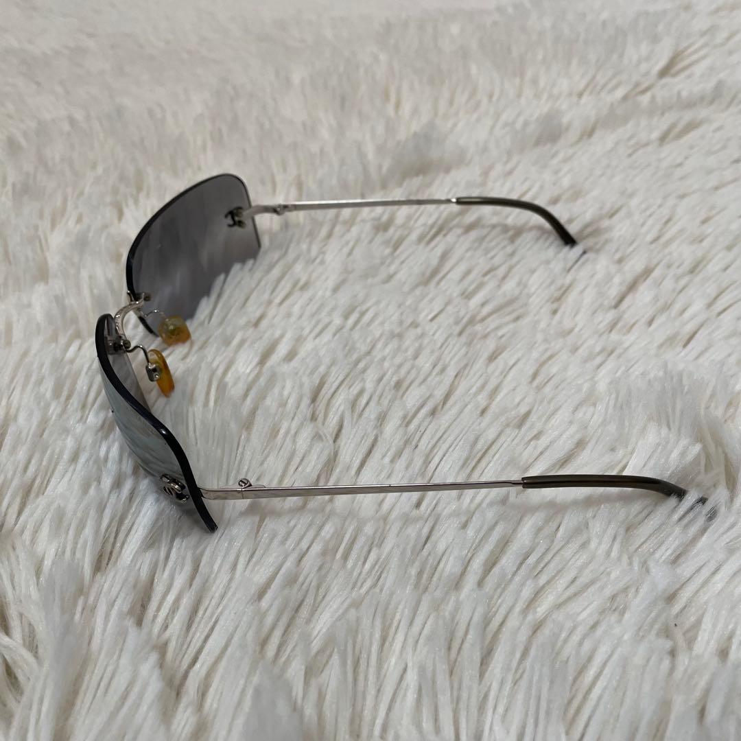 希少 シャネル 4017 ココマーク リムレス サングラス シルバー 62□17