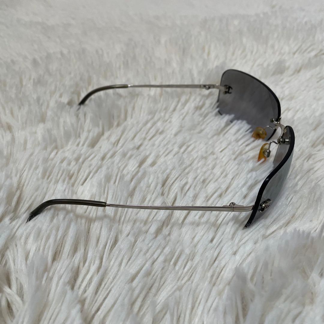 希少 シャネル 4017 ココマーク リムレス サングラス シルバー 62□17