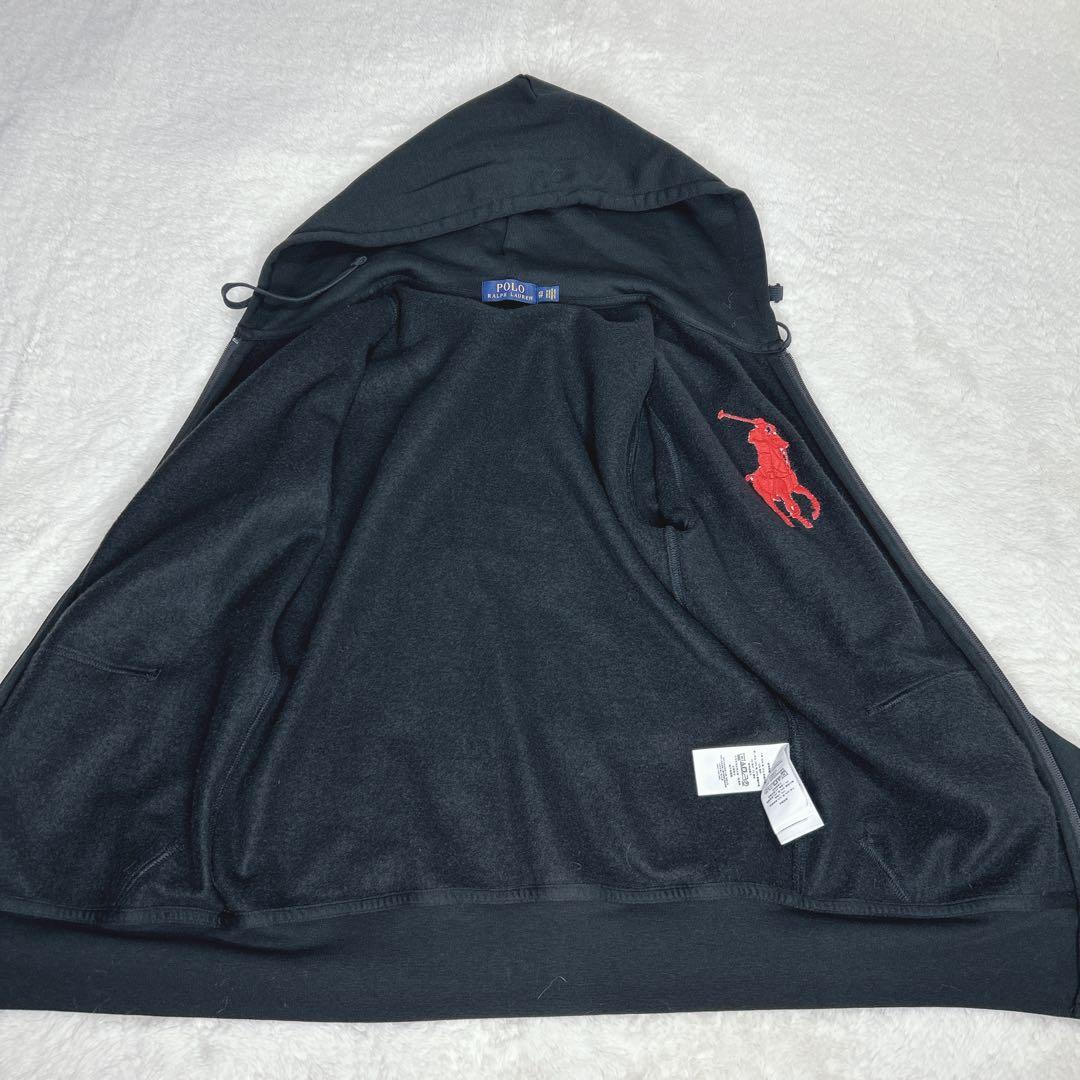 ✨美品✨ ポロラルフローレン　パーカー　ビックポニー　ブラック　フルジップ　XS