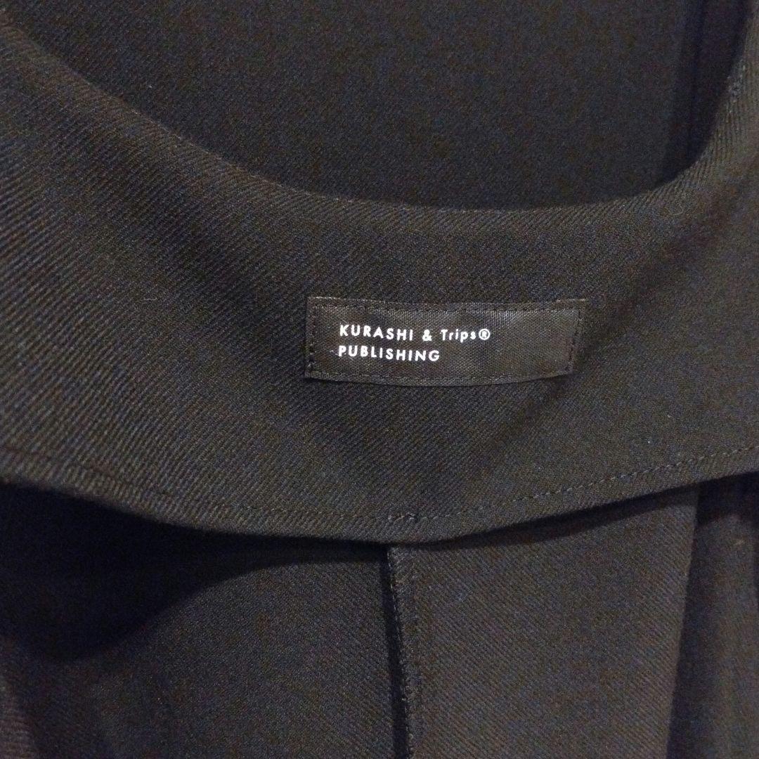 北欧、暮らしの道具店 サイドタックのサロペットスカート 黒　ブラック S