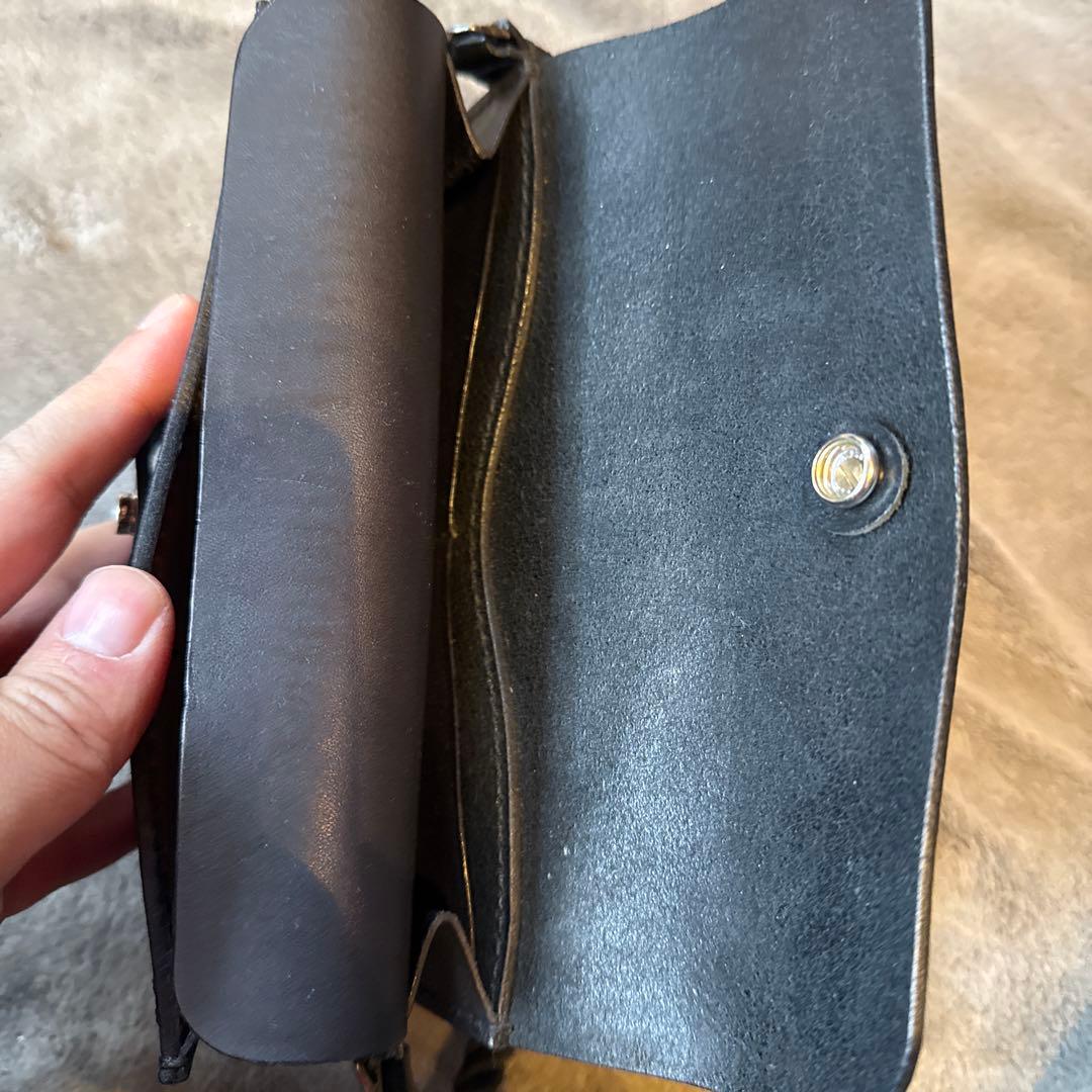 ポータークラシック　レザーセーラーロープポーチ　ブラック