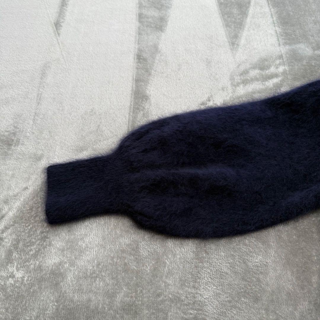 最終価格…美品！Noble ファーニットパフ カーディガン ネイビー