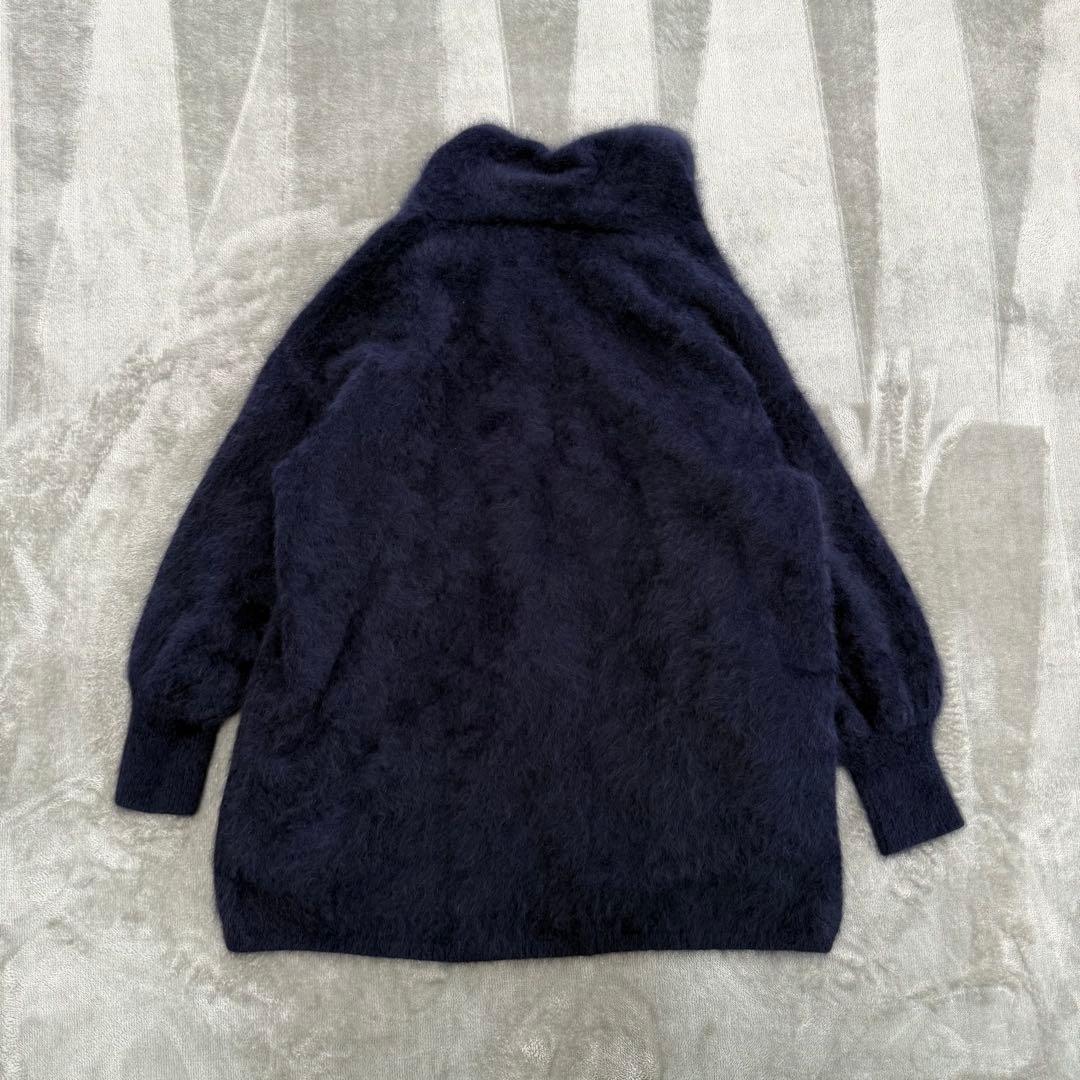 最終価格…美品！Noble ファーニットパフ カーディガン ネイビー