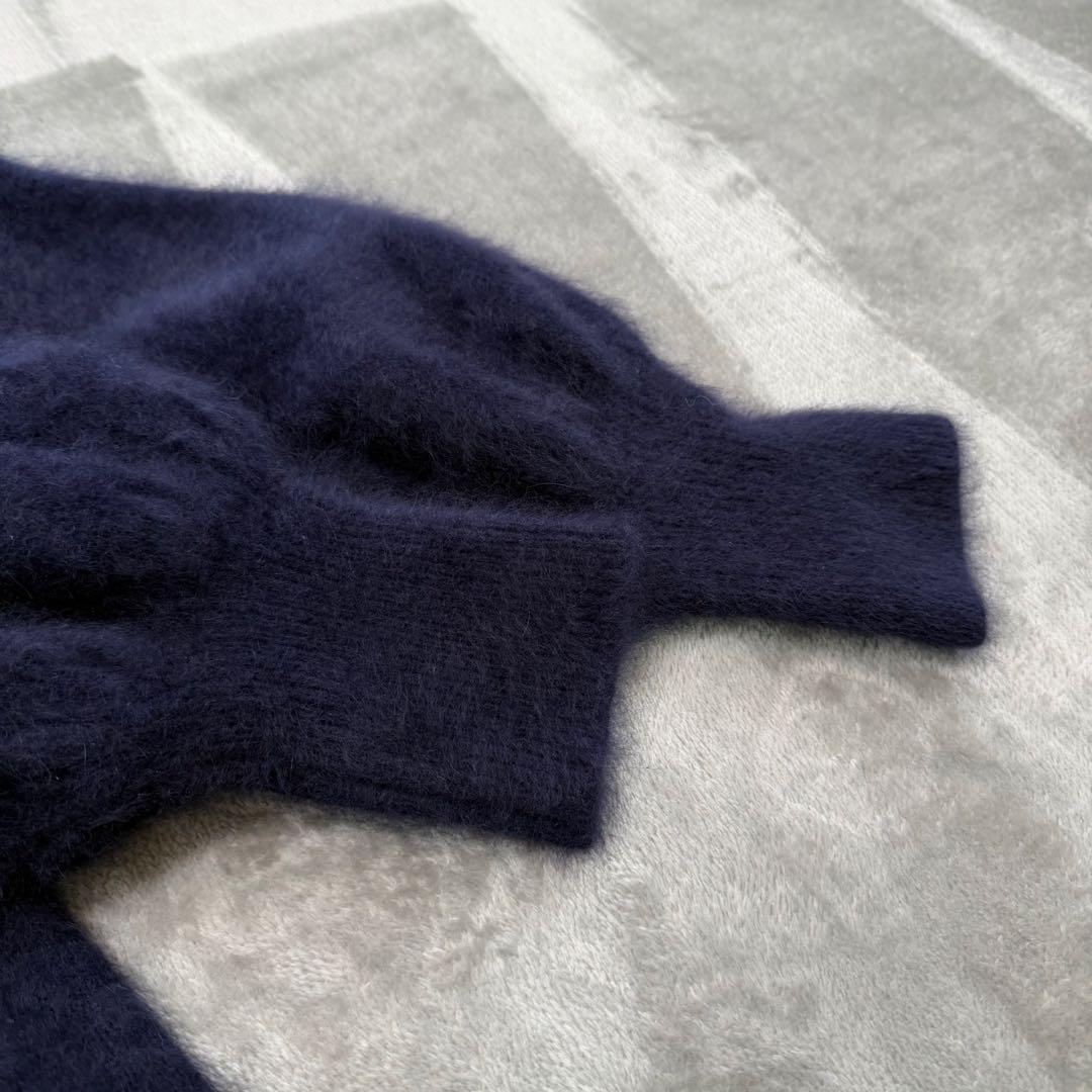 最終価格…美品！Noble ファーニットパフ カーディガン ネイビー